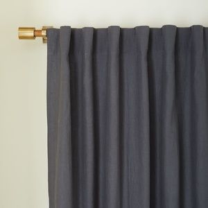 West Elm Belgian Flax Linen Curtains in Slate